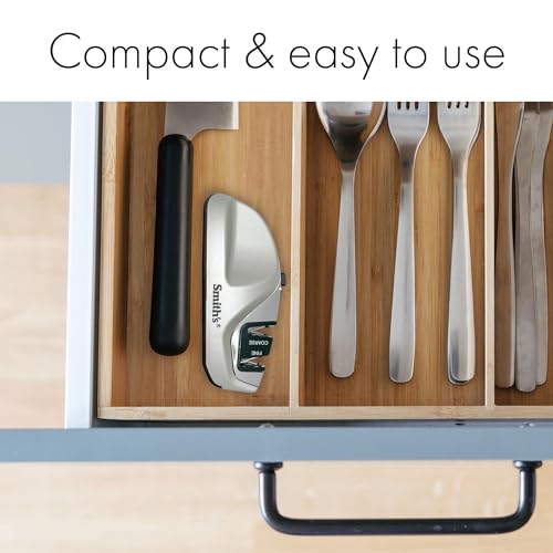 Smith'S 51023 Adjustable Diamond Edge Grip Sharpener - Grey - Coarse & Fine Sharpeners - Compact - Stable Non-Slip Base – Pull Through Knife Sharpener thumb #3