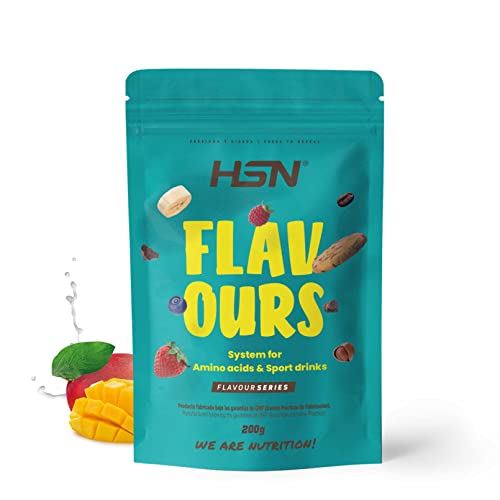 Saborizante para Aminoácidos y Bebidas Deportivas de HSN | Sabor Mango 200 g = 36 Tomas Por Envase | Para la Dieta Keto y Vegana | Extremadamente Bajo en calorías y azúcar | No-GMO, Sin Gluten