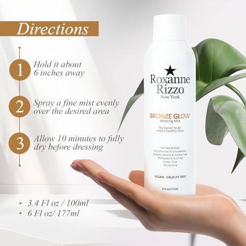 Bronze Glow By Roxanne Rizzo - Celebrity Choice Bronzer - Refreshing Hydrating Bronzing Mist - Face & Body Bronzer - Use as a setting spray or wear alone - Blends into all skin tones - Image 3