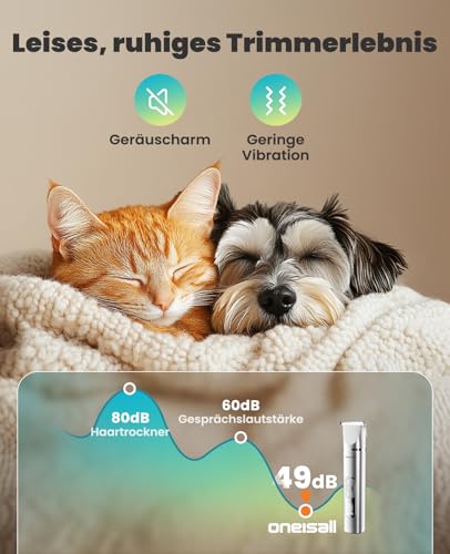 oneisall 4 in 1 Hundeschermaschine Set, Leise Pfotentrimmer für Hunde, LCD-Anzeige Schermaschine Katze Hund, Pfotentrimmer&Hunderasierer&Krallenschleifer für Körper, Pfoten, Augen, Ohren, Gesicht