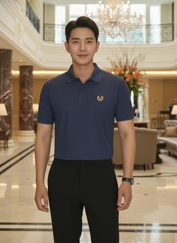 Image of MACK JONNEY Men's Solid Polo T-Shirt | Premium Cotton Blend | Regular Fit | Short Sleeve | Collared Casual Wear|Pack of 2 -MJ-157