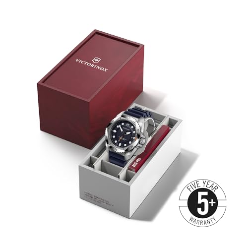 Victorinox Stainless Steel Dive Pro,Quartz Swiss Made Men's Analog Watch,Blue Dial,43 Mm,300 M Water Resistant,Unidirectional Bezel,Blue Rubber Strap,Wrist Watch For... - Image 5