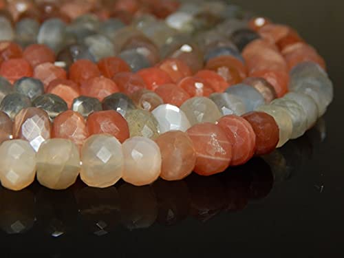 Perles pierre de lune naturelles de 8x9.4mm en fil de 10.4 pouces pour création