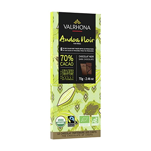VALRHONA Andoa Noir 70 Dark Bar, 70 GR