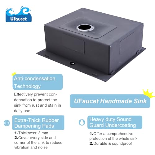 Image of 18 Inch Drop In Bar Sink, 18 x 18 Stainless Steel Single Bowl Top Mount Drop In Bar Wet Prep RV Outdoor Kitchen Sink, 16 Gauge Brushed Nickel