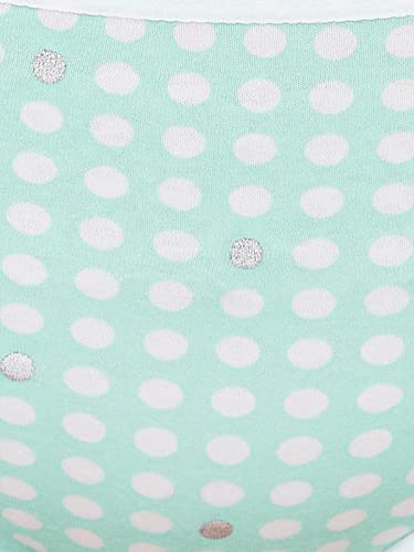 Image of Clovia Women's Cotton Mid Waist Polka Dot Hipster Panty with Lace Insert in Green