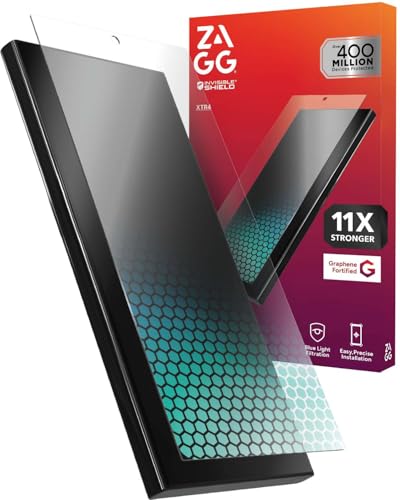 Image of ZAGG Glass XTR4 Samsung Galaxy S25 Ultra Screen Protector - Tempered Glass, 11X Stronger with Graphene, Blue Light Filtering, Anti-Reflective Technology, InvisibleShield, Easy Dust-Free Installation