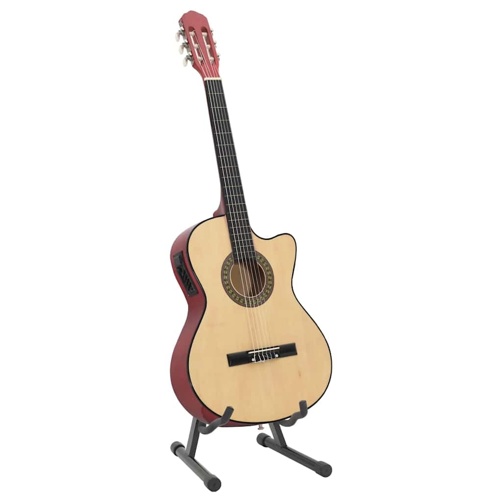 Westerngitarre 4/4 39 Zoll Akustikgitarre Set mit Cutaway, 4-Band Equalizer, 6 Saiten, Tasche, Ständer & Zubehör für Anfänger