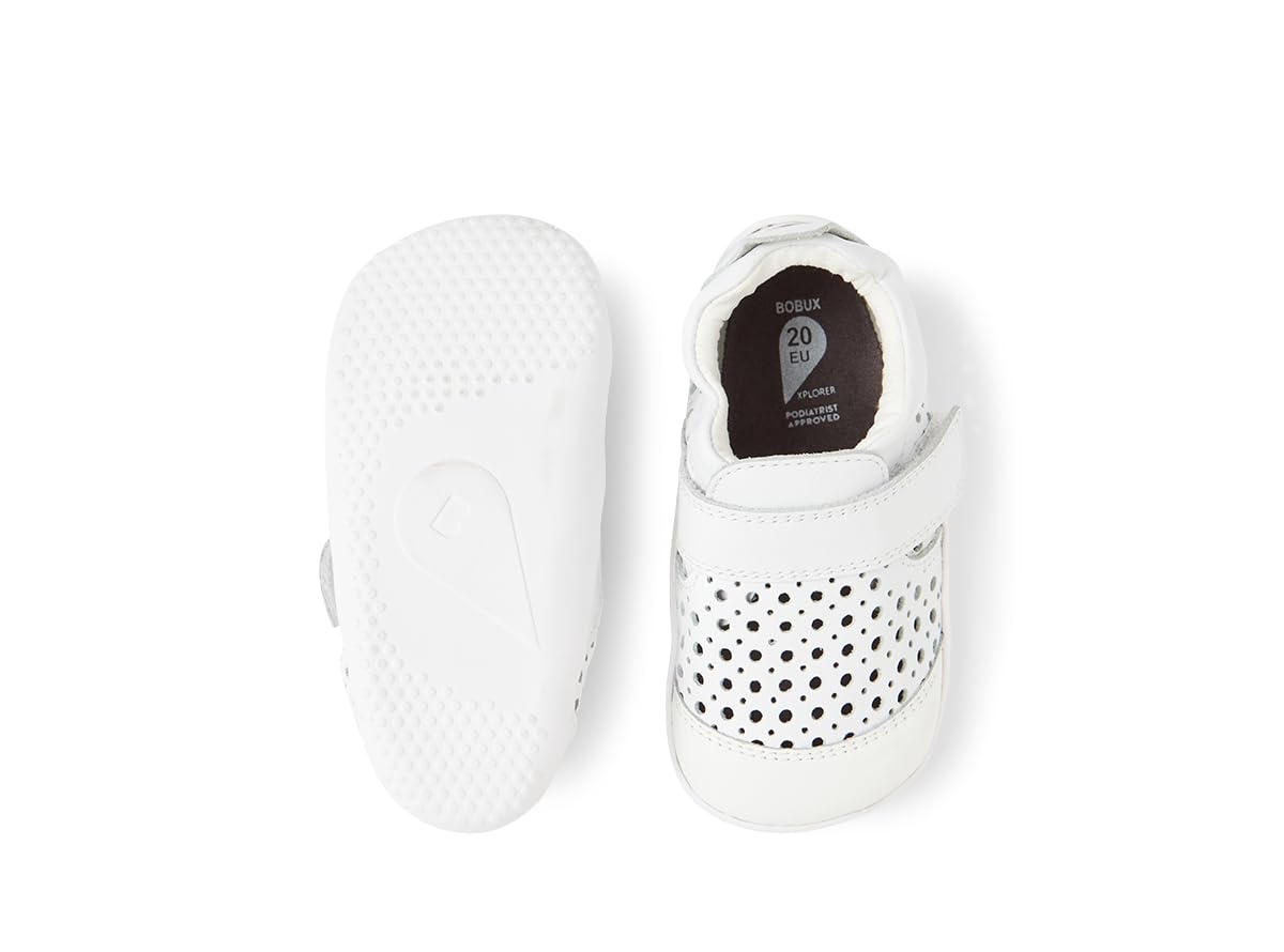 Xplorer Go Punch Calzature Amiche dei Bambini per i Primi Passi del Bambino (White, Sistema Taglie Calzature EU, Bimbo (0-5 Anni), Numero, Media, 19)