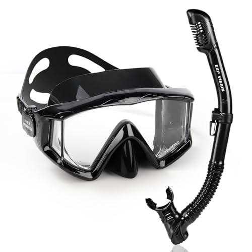 Image of Adult Pano 3 Scuba Diving Mask, Tempered Glass Snorkel Mask Anti-Fog Swim Mask No Leakage Swim Goggles with Nose Cover Snorkeling Gear for Snorkeling, Freediving, Swimming