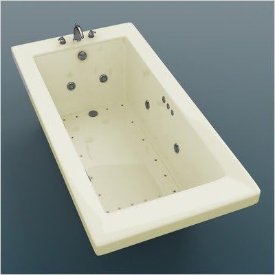 Guadeloupe 32 x 72 x 23" Rectangular Air and Whirlpool Jetted Bathtub Color/Trim: Biscuit / Polished Brass