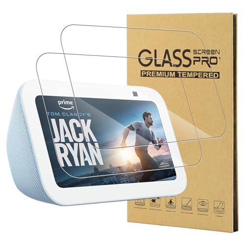 CONAPIKA 2 Piezas Protector de pantalla para Echo Show 5 3ª Gen 2023, Premium Cristal Vidrio Templado 9H Dureza, Anti-Arañazos, Alta Definicion Transparente Protector de Pantalla