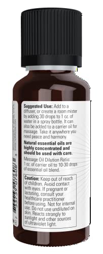 Now Essential Oils, Peace & Harmony Oil Blend, Calming Aromatherapy Scent, Blend Of Pure Essential Oils, Vegan, Child Resistant Cap, 1-Ounce #TOP2