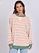 ANRABESS Women Striped Oversized Sweatshirt Crewneck Long Sleeve Shirts Hoodies 2025 Summer Fashion Pullover Top Y2K Outfits Orange White Medium