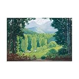 Póster impresionista de El Montseny de Santiago Rusiñol, que representa un bosque exuberante y paisajes montañosos, arte de pared, impresiones para dormitorio, decoración del hogar, cuadro colgante