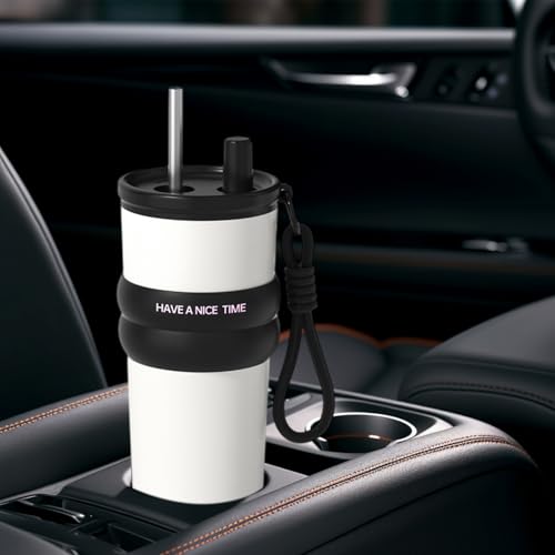 Genérico Termo Aislante para Agua - Taza De Café Con Capacidad Grande Y Pajita | Recipiente Antifugas De Agua 710ml, Botella Para Bebidas En Exteriores Y Transporte - imagen 9