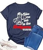 Baseball Shirt Women Baseball Mom Shirts Ballgame Graphic Tshirt Game Day Gift Funny Casual Short Sleeve Tops Blue