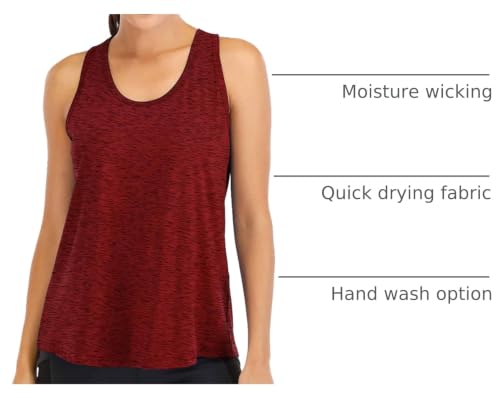 Image of ICTIVE Workout Tops for Women Loose Fit Racerback Mesh Backless Muscle Tank Running Shirts