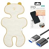 airluv warm (エアラブ ウォーム) ベビーカーシート ベビー用電熱シート チャイルドシート ベビーカー ブランケット 防寒 暖かい 防寒ケープ 寒さ対策 冬 外出 【バッテリーセット】 (チーズイエロー【バッテリー&ケーブルセット】)