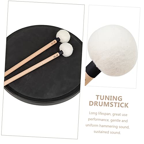 2 baquetas de percusión con mango de madera y punta de fieltro miniatura 3