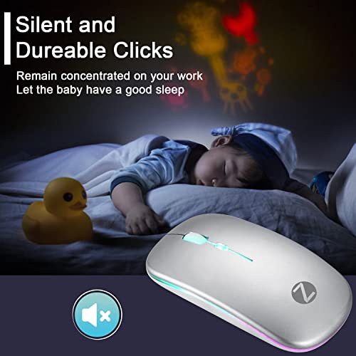 Image of Zoook Blade Wireless Mouse -Rechargeable 7 Colour mice /RGB Breathing Lights / 3 DPI Levels /Auto Shut Down /Silent Click Technology / 600 Mah Battery /Light Weight /Plug and Play (Silver)