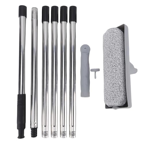 CHEOTIME Rodillo de Pintura para Techo con Protector contra Goteo, Poste Ajustable de Acero Inoxidable, Cepillo de Pintura sin Goteo para Paredes y techos Altos Pintura al Aire