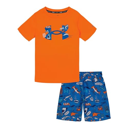 Ensemble Under Armour garçon orange pour éviter les irritations du sable à la plage