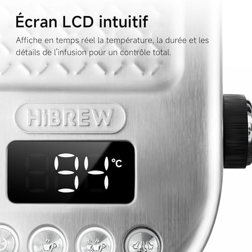 HIBREW Machine à expresso programmable, H10B, en acier inoxydable brossé, température et volume de tasse réglables, nettoyeur vapeur pour mousseur à lait – Image 6