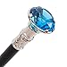 Blue Diamond Type White Walking Stick Fashion Decorative Walking Cane Gentleman Elegant Cosplay Cane Knob Crosier 93cm