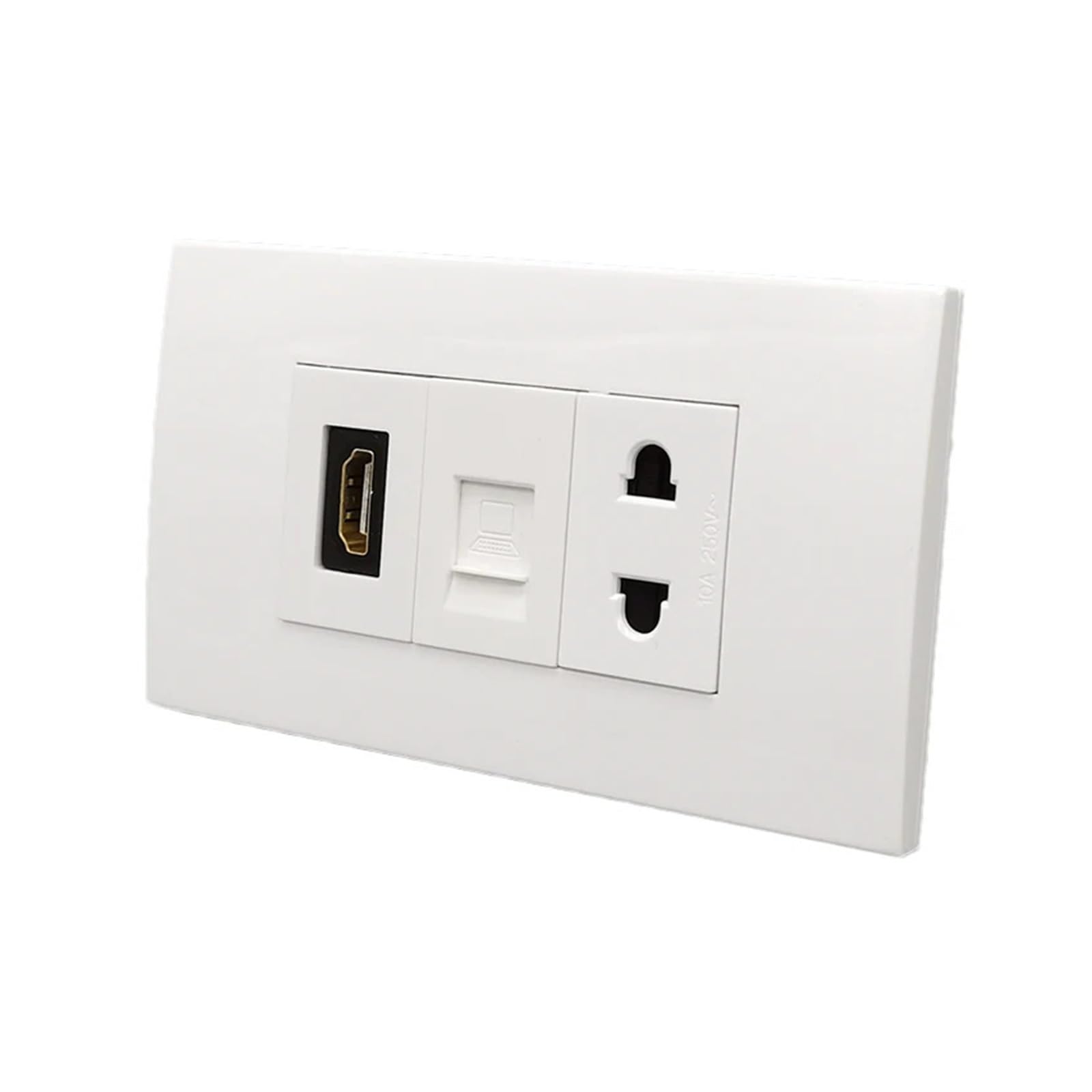 Prise HDMI 2.0 RJ45 Ethernet CAT6 Gigabit connecteur de carte réseau montage mural panneau prise d'alimentation 2 broches 10 A