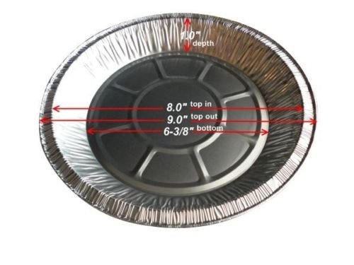 Durable Packaging Handi-Foil 9" Aluminum Pie Pan Plate Tin 1" Deep W/Clear Plastic Dome Lid Cover (Pack Of 25) #TOP3