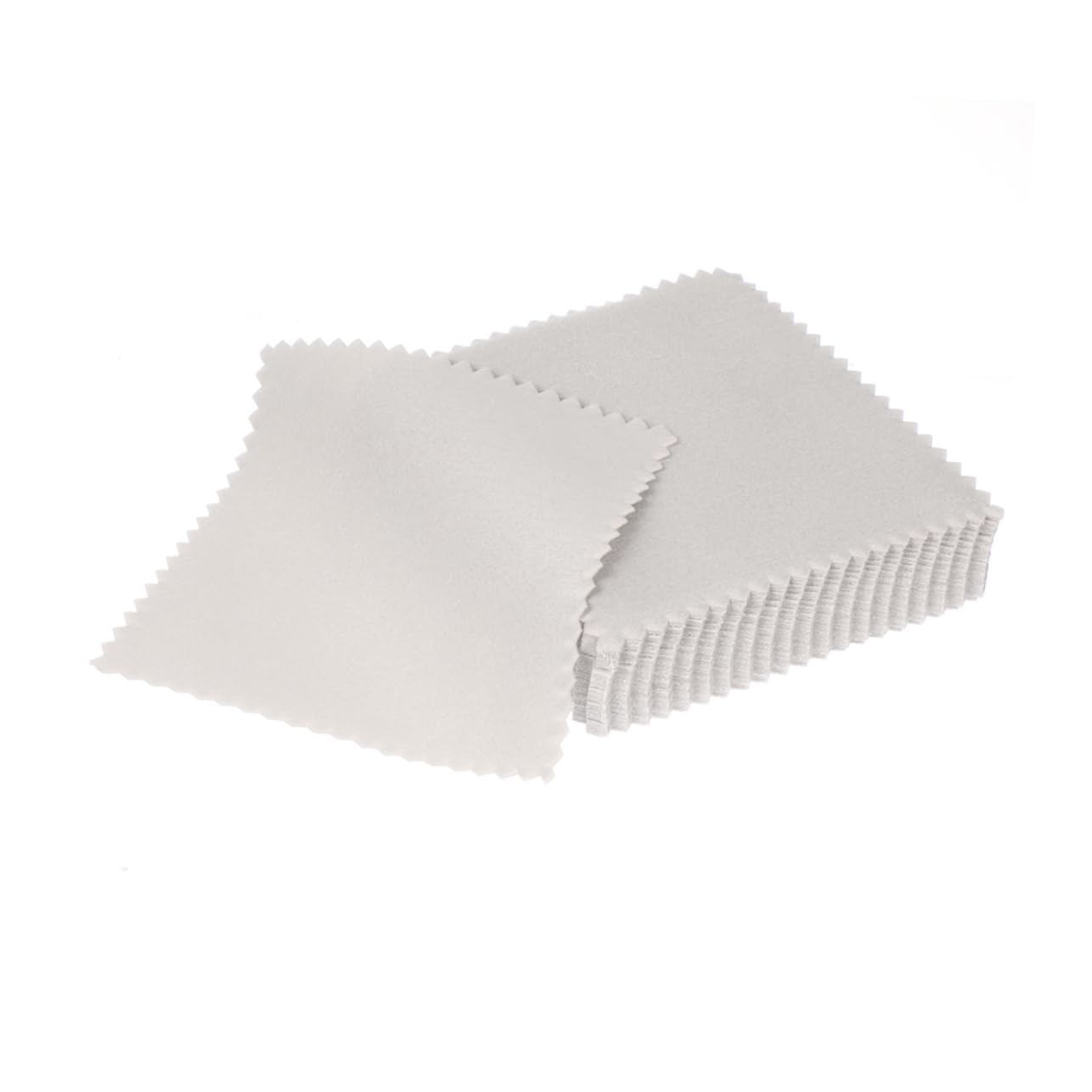 KOCKSHION Ergonomic Suede Cleaning Cloth Set 100pcs for Glasses Jewelry and Phone Screens Grey 8x8cm