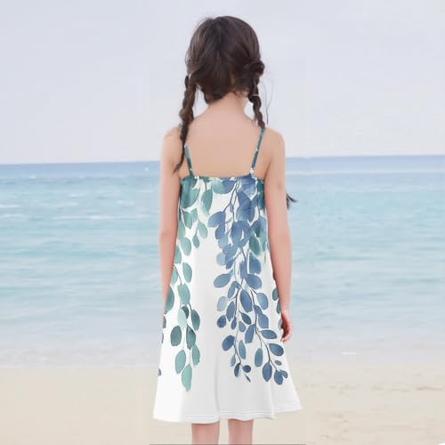 Girls Dresses Sleeveless Floral Spaghetti Strap Camisole Dress Summer Casual A-Line Sundress with Pockets3