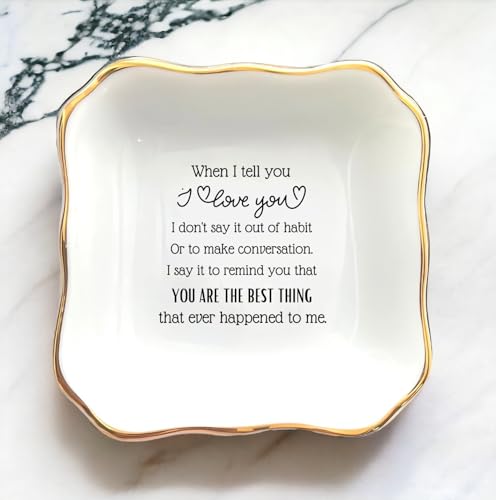 Jewelry-Tray-Gift-for-Wife-Girlfriend-from-Husband-YOU-ARE-THE-BEST-THING-That-Ever-Happened-To-Me-Birthday-Christmas-Valentines-day-Wedding-Gift-Jewelry-Dish-Ceramic-Ring-Dish