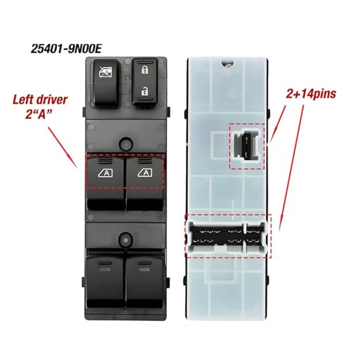 Bouton commande lève-vitre électrique réactif pour commande conducteur Maxima 254019N00E - 3