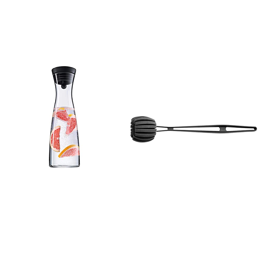 WMF - Juego de Botella de Agua Basic de Cristal con Sistema Close up + Cepillo de Limpieza de Botellas y jarras
