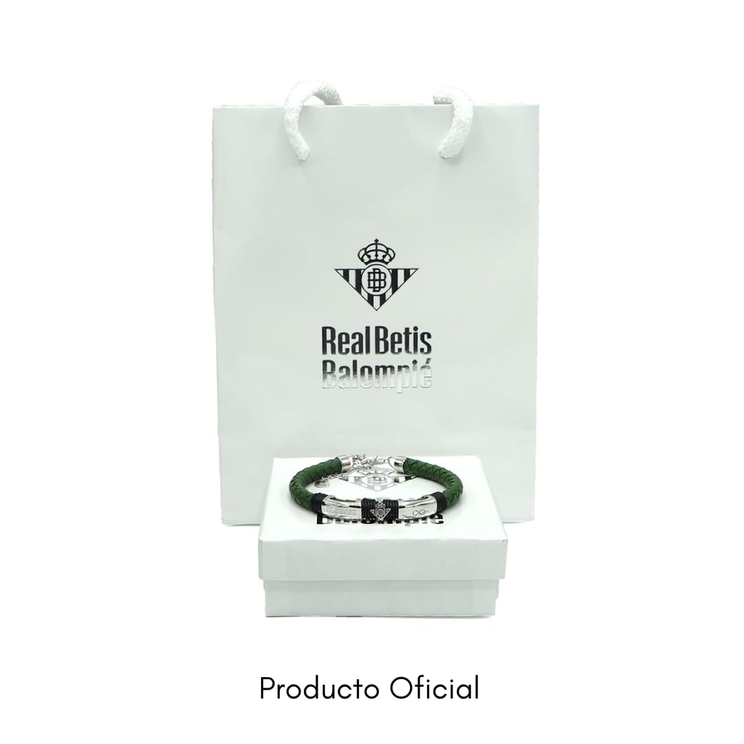 Pulsera Oficial Real Betis en cuero y acero. PAPÁ