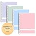 SUNEE Spiral Notebooks College Ruled, 1-Subject, 4 Pack, 8 x 10-1/2 in, 70 Sheets, 3-Hole Punched Paper, Pastel Pink, Purple, Blue, Green for School, Home & Office, Writing Journal