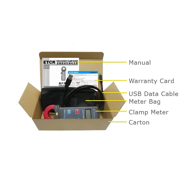 Pince courant de fuite AC haute précision ETCR6600 leaker meter - 4
