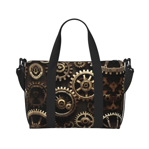 Cool Steampunk Gears Personal Item Travel Bags for Women - Durable Travel Duffel Bags, Gym Bags for Overnight Trips2