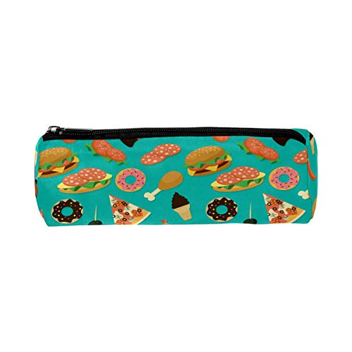 Estuche para lápices de comida rápida Hamburguesa Donuts Dnouts Pizza Pollo Pierna Bolsa Bolsa de papelería Escolar Caja de pluma con cremallera Cosmética Bolsa de maquillaje