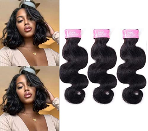 Sexycat Body Wave Human Hair Bundles 10 10 10 Inch Brazilian Virgin Hair Extensions Weave 100% Unprocessed Bundles Human Hair Natural Color