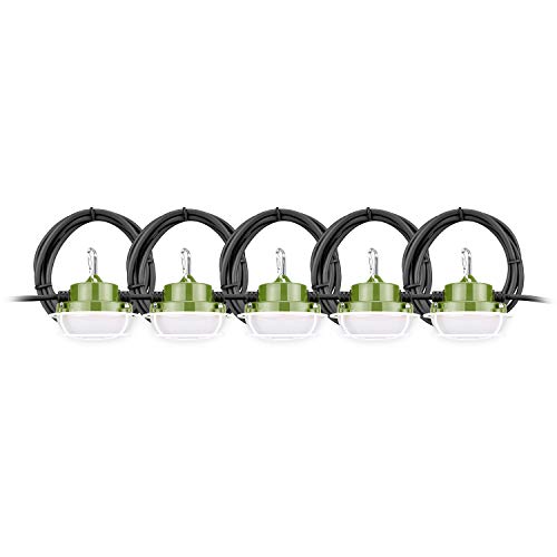 Get Popular Offer PowerSmith PTLH54-40 5000 Lumen Weatherproof, Non-Breakable, Linkable 40W 5-Lamp Head 50 ft. Construction Jobsite LED String Work Lights, Green