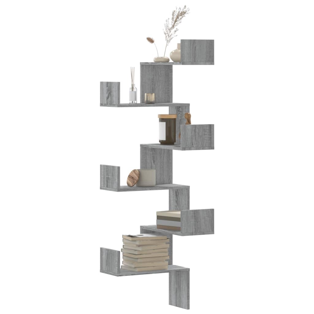 Estante esquinero de pared Furniture Select gris Sonoma de 45x45x147 cm