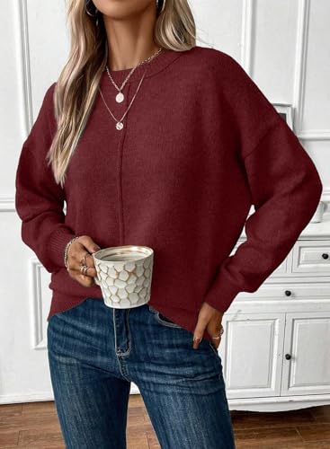EVALESS Womens Sweaters Fall 2025 Casual Long Sleeve Lightweight Oversized Pullover Sweater Tops2