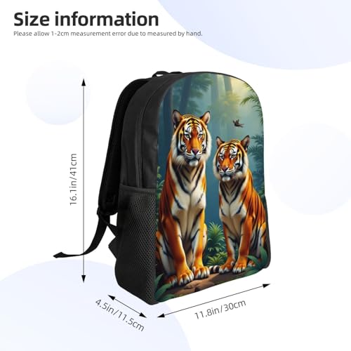Comfort Fit Unisex Two Tigers in The Jungle Backpack Durable for Daily Commute & Travel Adventures 16 Inch4