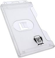 Vista 70 de 5 Pack - Red Hard Plastic Badge Holder Vertical - Side Load 2 Card Protector - Multiple Card ID Badge Holders - Heavy Duty Rigid/Hard Plastic by