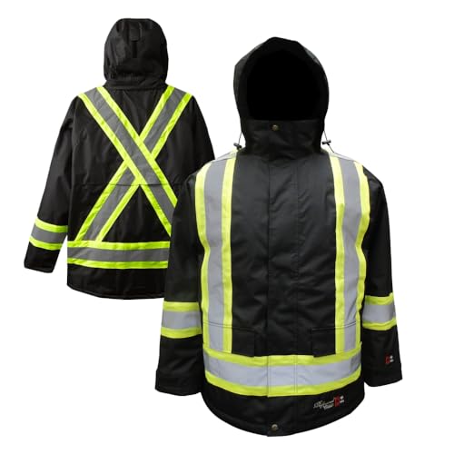 Viking Professional Freezer Insulated Journeyman FR Jacket - Waterproof 300D Trilobal Rip-Stop Hi Vis Jackets for Men