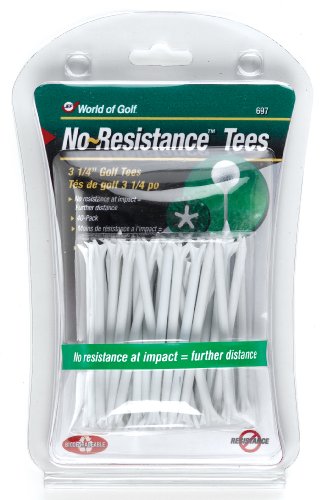 Jef World of Golf Gifts and Gallery, Inc. 5 Pronged Tee 3 1/4-Inch (White, 40 Per Pack)