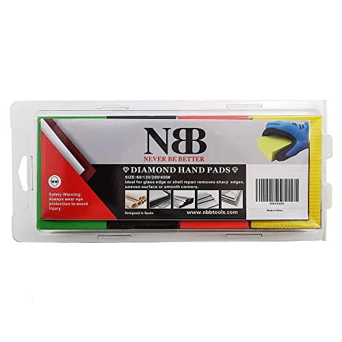 NBB Diamond Sanding/Polishing Pad Diamond Hand Buffing Pad Sanding Block with Foam Sponge Backing for Buffing/Grinding Sharp Edges and Plane of Granite Marble Stone Glass Ceramic(60/120/200/400#H) - Image 3